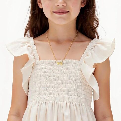 Flower Girl Proposal Gift Initial A-Z Letter Necklace Cute for Little Girls Wedding & Bridal Shower in Saudi Arabia