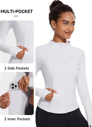 VUTRU Womens Workout Yoga Jacket Lightweight Zip Up Athletic Jacket Lightweight Cropped Jacekt with Pockets in Saudi Arabia