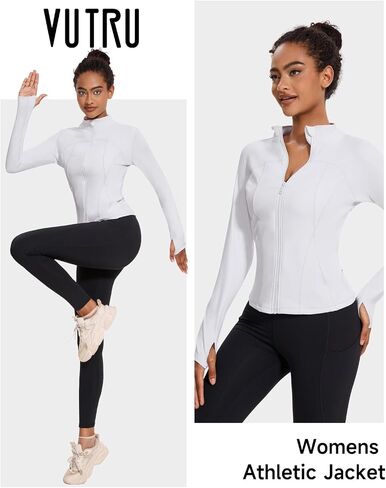 VUTRU Womens Workout Yoga Jacket Lightweight Zip Up Athletic Jacket Lightweight Cropped Jacekt with Pockets in Saudi Arabia