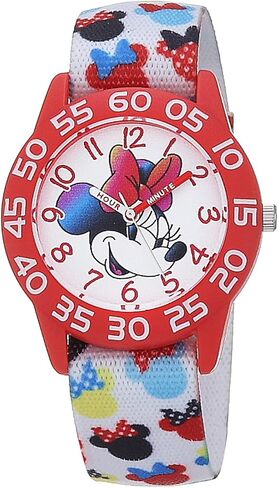 Disney Minnie Mouse Kids' Plastic Time Teacher Analog Quartz Nylon Strap Watch in Saudi Arabia
