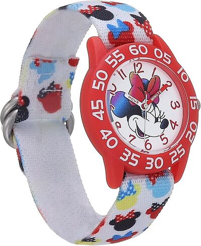 Disney Minnie Mouse Kids' Plastic Time Teacher Analog Quartz Nylon Strap Watch in Saudi Arabia