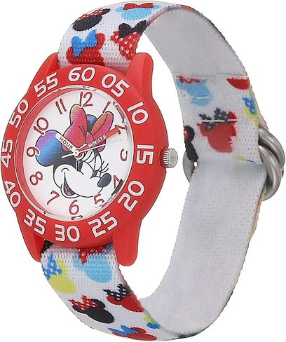 Disney Minnie Mouse Kids' Plastic Time Teacher Analog Quartz Nylon Strap Watch in Saudi Arabia