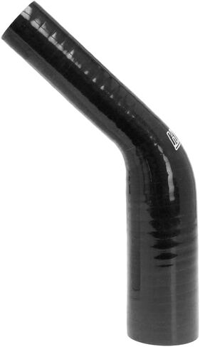HPS HTSER45-100-138-BLK Silicone High Temperature 4-ply Reinforced 45 degree Elbow Reducer Coupler Hose, 75 PSI Maximum Pressure, 4" Leg Length on each side, 1" > 1-3/8" ID, Black in Saudi Arabia