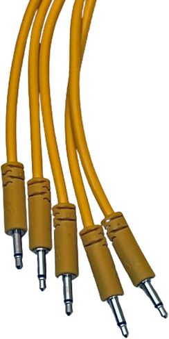 Starving Students Music Supplies Luigi's Modular Supply Spaghetti Eurorack Patch Cables - Package of 5 Gold/Orange Cables, 6" (15 cm) in Saudi Arabia