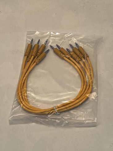 Starving Students Music Supplies Luigi's Modular Supply Spaghetti Eurorack Patch Cables - Package of 5 Gold/Orange Cables, 6" (15 cm) in Saudi Arabia