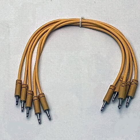 Starving Students Music Supplies Luigi's Modular Supply Spaghetti Eurorack Patch Cables - Package of 5 Gold/Orange Cables, 6" (15 cm) in Saudi Arabia
