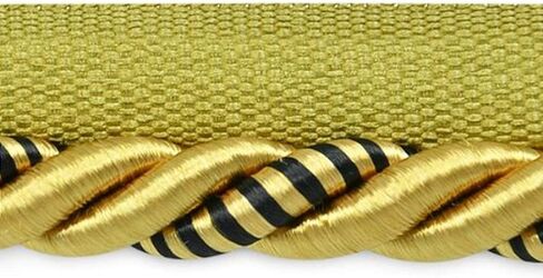 Trims by the Yard Leona 3/8" Twisted Lip Cord Trim, Black/White (5 Yard Cut) in Saudi Arabia