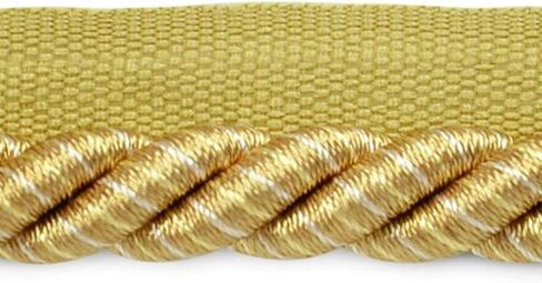 Trims by the Yard Leona 3/8" Twisted Lip Cord Trim, Black/White (5 Yard Cut) in Saudi Arabia