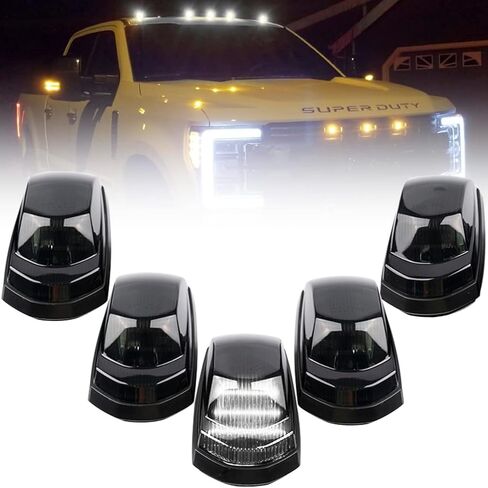 NJSBYL LED TOP CAB LIGHTS لعام 2017-2024 F-ORD F250 F350 F450 F550 Super Duty Pickup Trucks Front White Roof Cab Marker Marker Marker Lamps Black in Saudi Arabia