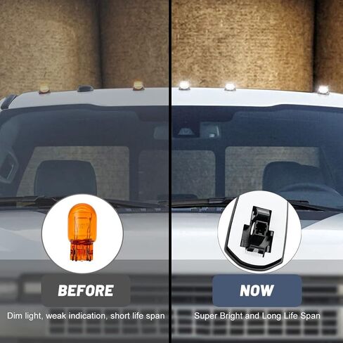 NJSBYL LED TOP CAB LIGHTS لعام 2017-2024 F-ORD F250 F350 F450 F550 Super Duty Pickup Trucks Front White Roof Cab Marker Marker Marker Lamps Black in Saudi Arabia
