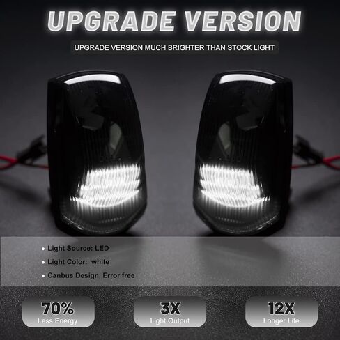 NJSBYL LED TOP CAB LIGHTS لعام 2017-2024 F-ORD F250 F350 F450 F550 Super Duty Pickup Trucks Front White Roof Cab Marker Marker Marker Lamps Black in Saudi Arabia