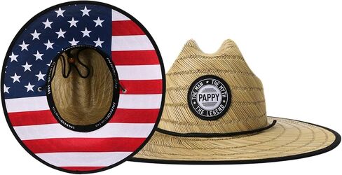 Pappy Gifts for Grandpa, Men's Tides Pierside Lifeguard Beach Sun Straw Hat, Pappy Natural in Saudi Arabia