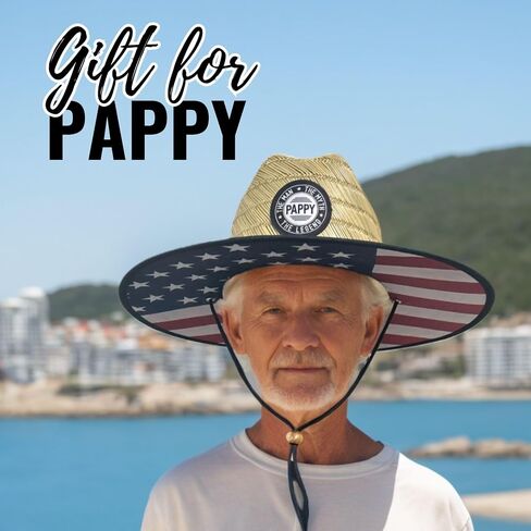 Pappy Gifts for Grandpa, Men's Tides Pierside Lifeguard Beach Sun Straw Hat, Pappy Natural in Saudi Arabia