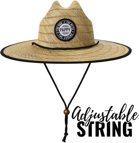 Pappy Gifts for Grandpa, Men's Tides Pierside Lifeguard Beach Sun Straw Hat, Pappy Natural in Saudi Arabia