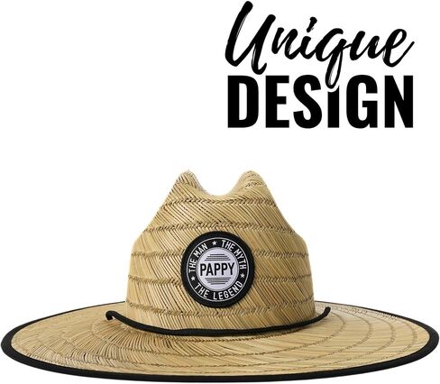 Pappy Gifts for Grandpa, Men's Tides Pierside Lifeguard Beach Sun Straw Hat, Pappy Natural in Saudi Arabia
