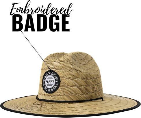 Pappy Gifts for Grandpa, Men's Tides Pierside Lifeguard Beach Sun Straw Hat, Pappy Natural in Saudi Arabia