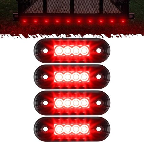 Partsam 4Pcs 3.4 inch Amber LED Clearance Side Marker Lights, Surface Mount Trailer Marker Lights for Truck RV Camper Motorhome Pickup Tractor, IP67 Waterproof in Saudi Arabia