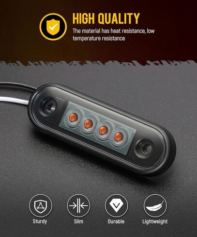 Partsam 4Pcs 3.4 inch Amber LED Clearance Side Marker Lights, Surface Mount Trailer Marker Lights for Truck RV Camper Motorhome Pickup Tractor, IP67 Waterproof in Saudi Arabia