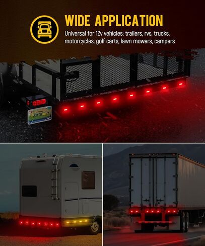 Partsam 4Pcs 3.4 inch Amber LED Clearance Side Marker Lights, Surface Mount Trailer Marker Lights for Truck RV Camper Motorhome Pickup Tractor, IP67 Waterproof in Saudi Arabia