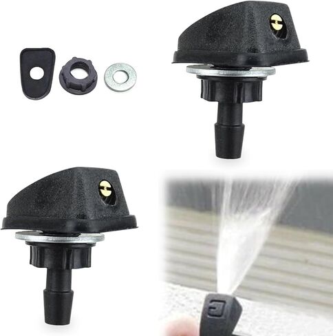 Windshield Washer Nozzle, 0.31" Single Hole Cap Spout 360 Degree Adjustable Cap Spout Nozzle, Retrofit Repair Accessories, Universal Fit for Most Cars (Black) in Saudi Arabia