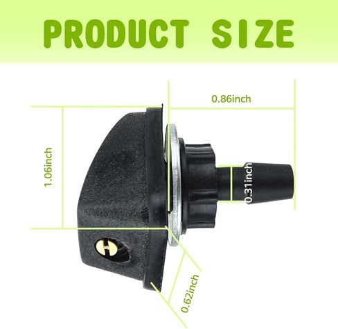 Windshield Washer Nozzle, 0.31" Single Hole Cap Spout 360 Degree Adjustable Cap Spout Nozzle, Retrofit Repair Accessories, Universal Fit for Most Cars (Black) in Saudi Arabia