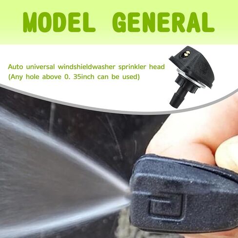 Windshield Washer Nozzle, 0.31" Single Hole Cap Spout 360 Degree Adjustable Cap Spout Nozzle, Retrofit Repair Accessories, Universal Fit for Most Cars (Black) in Saudi Arabia