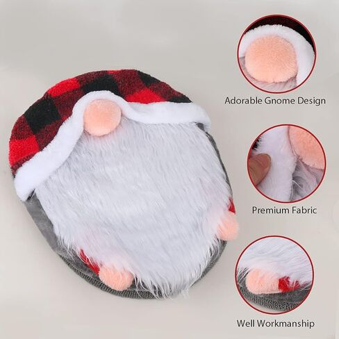 Christmas Gnomes Toilet Seat Cover and Rug Set of 4 Christmas Bathroom Decorations Christmas 3D Santa Gnome Toilet Seat Lid Cover Set in Saudi Arabia
