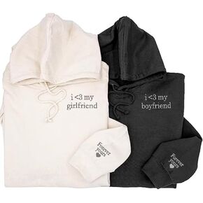 Custom Embroidered Hoodie for Couples Gifts, Personalized Boyfriend Girlfriend Sweatshirts in Saudi Arabia