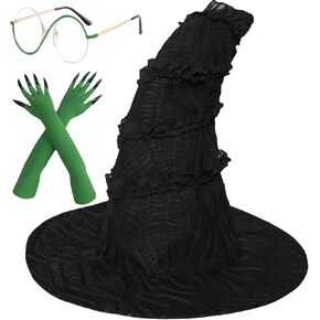 Elphaba Hat - Women's Witch Costume Hat - Perfect for Halloween Cosplay, Dress Up and Theme Events in Kuwait
