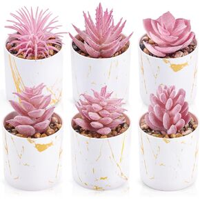 Der Rose 4 Packs Fake Succulents Plants Artificial Indoor for Pink Room Bathroom Decor Office Desk Accessories for Women in Saudi Arabia