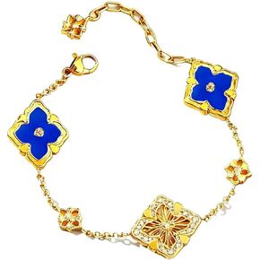 Gold Bracelets for Women Clover Charm Bracelet 16K Gold Plated Dainty Chain Clover Bracelet Jewelry Gifts for Women in Kuwait