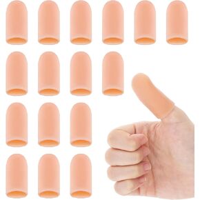 Thumb Protector Covers, 16Pcs Polyethylene Fiber Finger Cots for Cover Wounds, Reusable Thumb Guard Cover Pain Relief for Wounds Cracking Comfortable Fit & Easy to Use in Kuwait