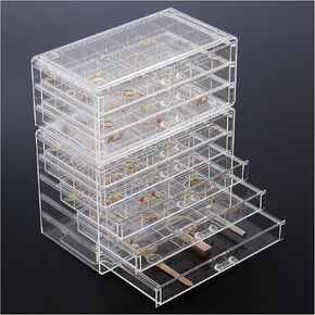 ProCase Acrylic Earrings Holder Organizer Box, Large Clear Earring Jewelry Storage Transparent Stackable Drawers Jewelry Display for Earring Ring Bracelet -Clear, 5 Layers in Kuwait