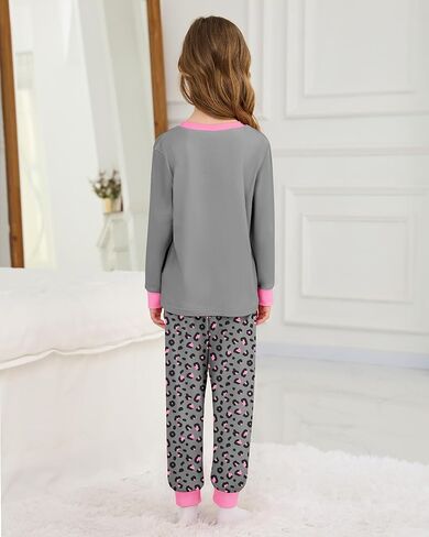 Mikrdoo Girls Pajamas Kids 2 Piece Pjs Set Soft Cozy Long Sleeve Top and Pants Stretchy Girls' Sleepwear Size 4-14 Years in Kuwait