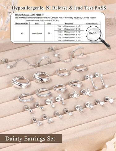 Florideco Flat Back Earrings Hypoallergenic Surgical Steel Earrings for Women Trendy Cartilage Chain Hoop Earring Studs 14K Gold Plated Star Heart CZ Flatback Stud Earring Sets for Multiple Piercing in Saudi Arabia