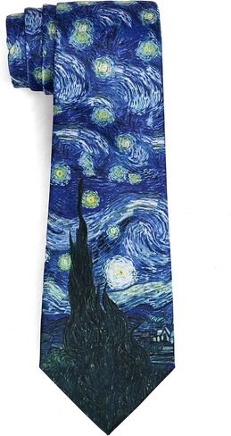 Tie Night Art Tie - Van Gogh Painting Necktie للرجال | هدية فنية للمعلمين والفنانين ومحبي المتحف in Saudi Arabia
