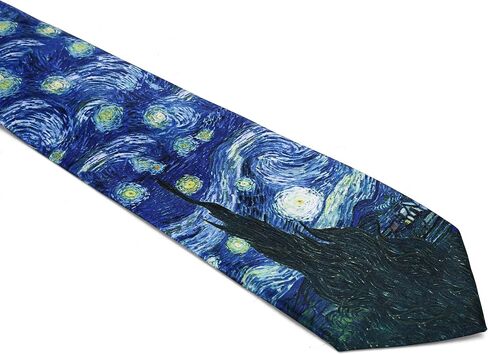 Tie Night Art Tie - Van Gogh Painting Necktie للرجال | هدية فنية للمعلمين والفنانين ومحبي المتحف in Saudi Arabia