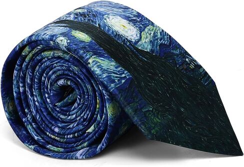 Tie Night Art Tie - Van Gogh Painting Necktie للرجال | هدية فنية للمعلمين والفنانين ومحبي المتحف in Saudi Arabia