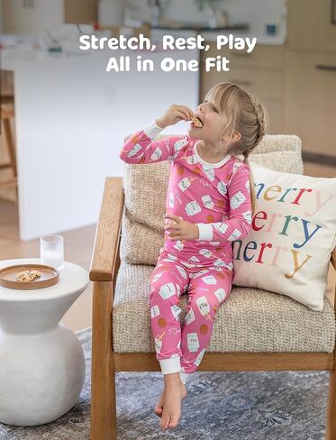 Patpat Baby Pajama مجموعات مع Bamboo Viscose ، Snug Fit Cooling PJs for Girls Boy in Kuwait