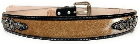 1 3/4" Wide Genuine Leather Horse Hair Western Style Leather Belt, Cowboy Rodeo Concho Ranger Style Belt in Saudi Arabia