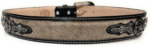 1 3/4" Wide Genuine Leather Horse Hair Western Style Leather Belt, Cowboy Rodeo Concho Ranger Style Belt in Saudi Arabia