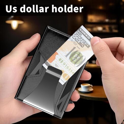 Wallet for Men Slim Minimalist Pop-up Smart Holds 5-6 Cards - RFID Blocking Metal with Money Clip, Credit Card Holder & ID Window, men accessories(3.94x2.56x0.59in) (Carbon) in Saudi Arabia
