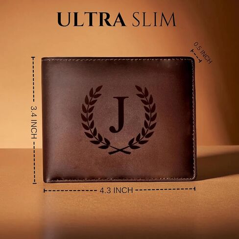 Personalized Wallet for Men, Custom RFID Leather Wallet, Engraved Genuine Leather Custom Wallet, Great Anniversary Gift For Him, Husband, Boyfriend, Men, Father, Dad, Grandpa, Wedding in Kuwait