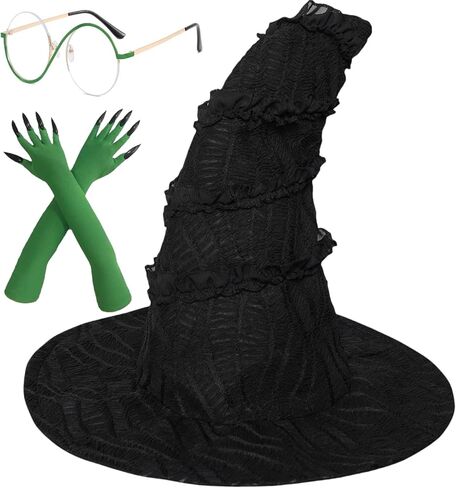 Elphaba Hat - Women's Witch Costume Hat - Perfect for Halloween Cosplay, Dress Up and Theme Events in Kuwait