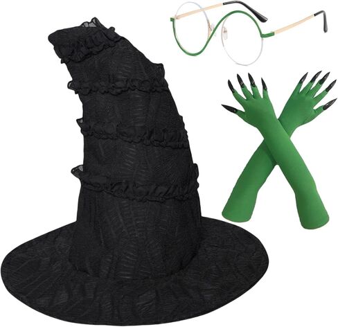 Elphaba Hat - Women's Witch Costume Hat - Perfect for Halloween Cosplay, Dress Up and Theme Events in Kuwait