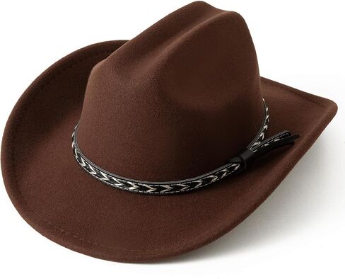 Jastore Kids Cowboy Hat for Girls Boys Western Cowgirl Hat with Buckle Belt Cattleman Style Cowboy Hat in Saudi Arabia