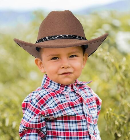 Jastore Kids Cowboy Hat for Girls Boys Western Cowgirl Hat with Buckle Belt Cattleman Style Cowboy Hat in Saudi Arabia