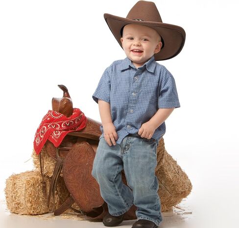 Jastore Kids Cowboy Hat for Girls Boys Western Cowgirl Hat with Buckle Belt Cattleman Style Cowboy Hat in Saudi Arabia