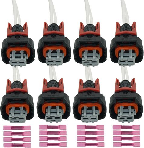 8 PCS 2 Wires Equipment Fuel Counter Accountor Harness Pigtail Plug Place for 2017-2024 Chevy / GMC 6.6L Duramax L5P استبدال OE# 19368140 / PT3739 in Saudi Arabia