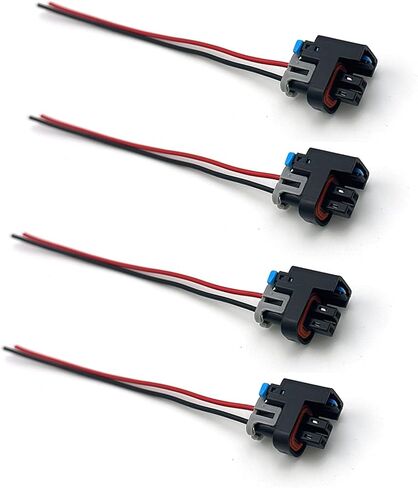 4 PCS Fuel Injector Connector, Waterproof & Anti-aging Automotive Injector Terminals Pigtail Wire, Car Fuel Sprayer Plug, Compatible with Buick Chevrolet GMC 1500 2500 3500 Mini (Black) in Kuwait